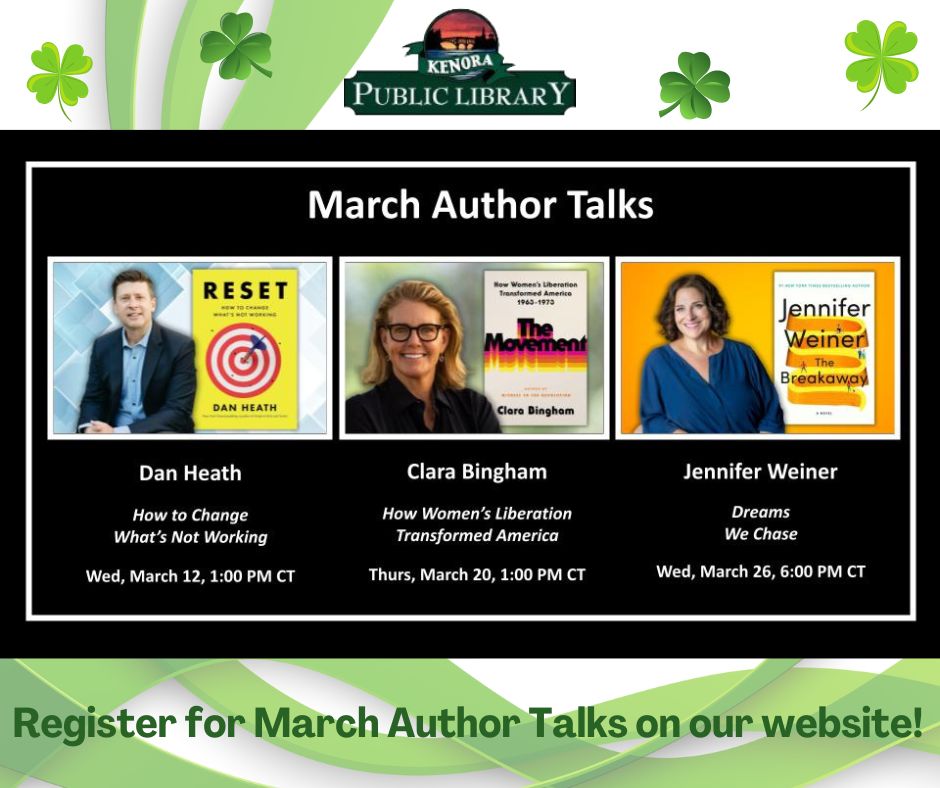 Kenora Public Library March 2025 Author Talks